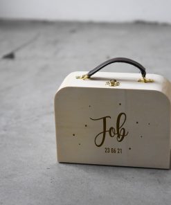 Koffertje (sterretjes) met naam/datum