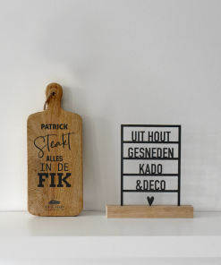 Tapasplank Rechthoek XS "Steakt alles in de fik"