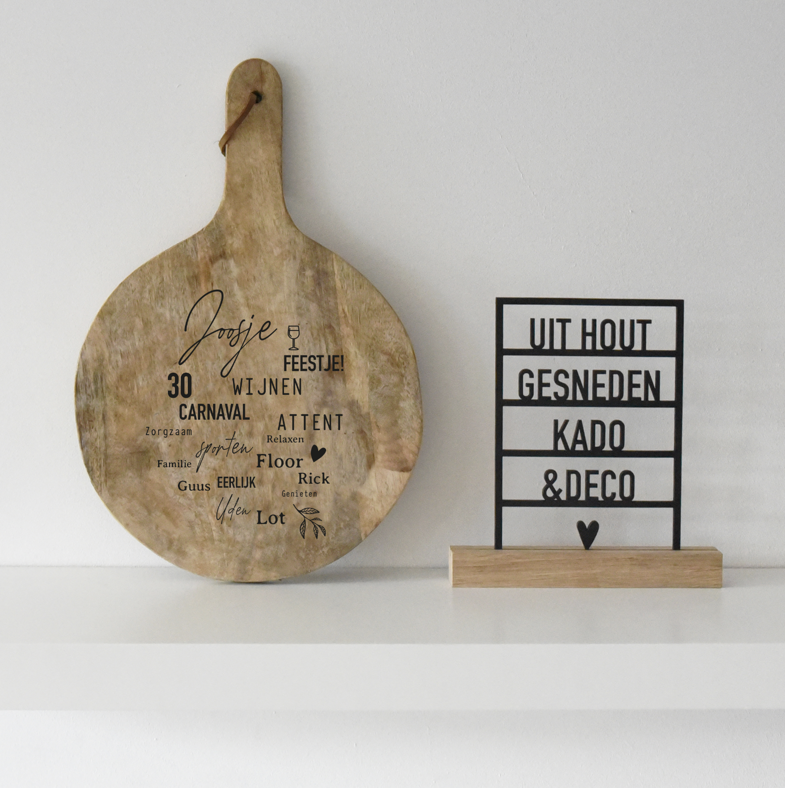 Tapasplank Rond 30cm Mix (met eigen woorden)