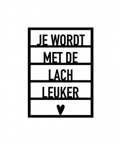 Ansichtkaart hout |Je wordt met de lach leuker