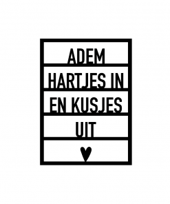 Ansichtkaart hout |Adem hartjes in en..