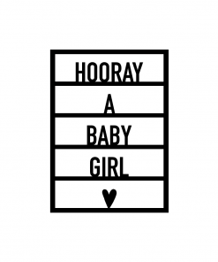 Ansichtkaart hout |Hooray a baby girl