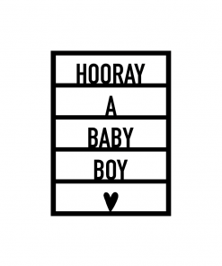 Ansichtkaart hout |Hooray a baby boy