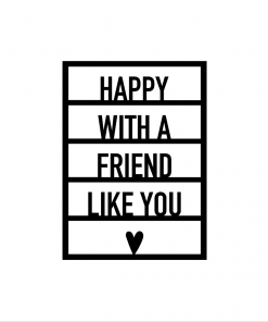 Ansichtkaart hout |Happy with a friend...