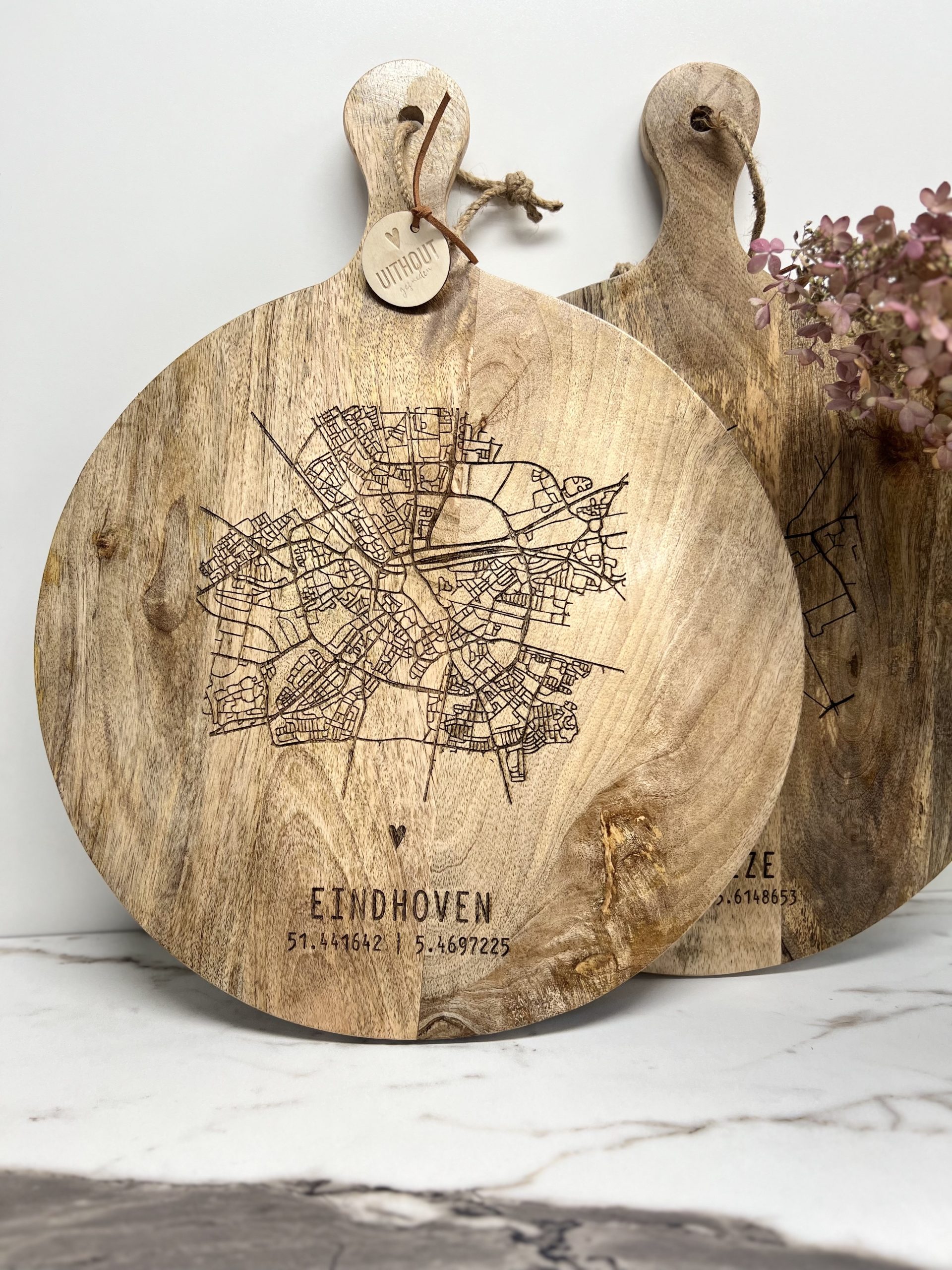 Tapasplank Rond 40cm "Plattegrond" - Afbeelding 3