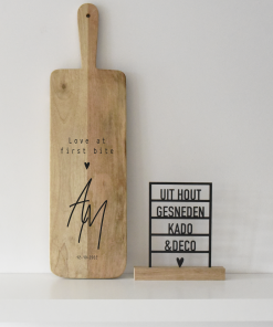Tapasplank rechthoekig M  "Love at first bites initialen"