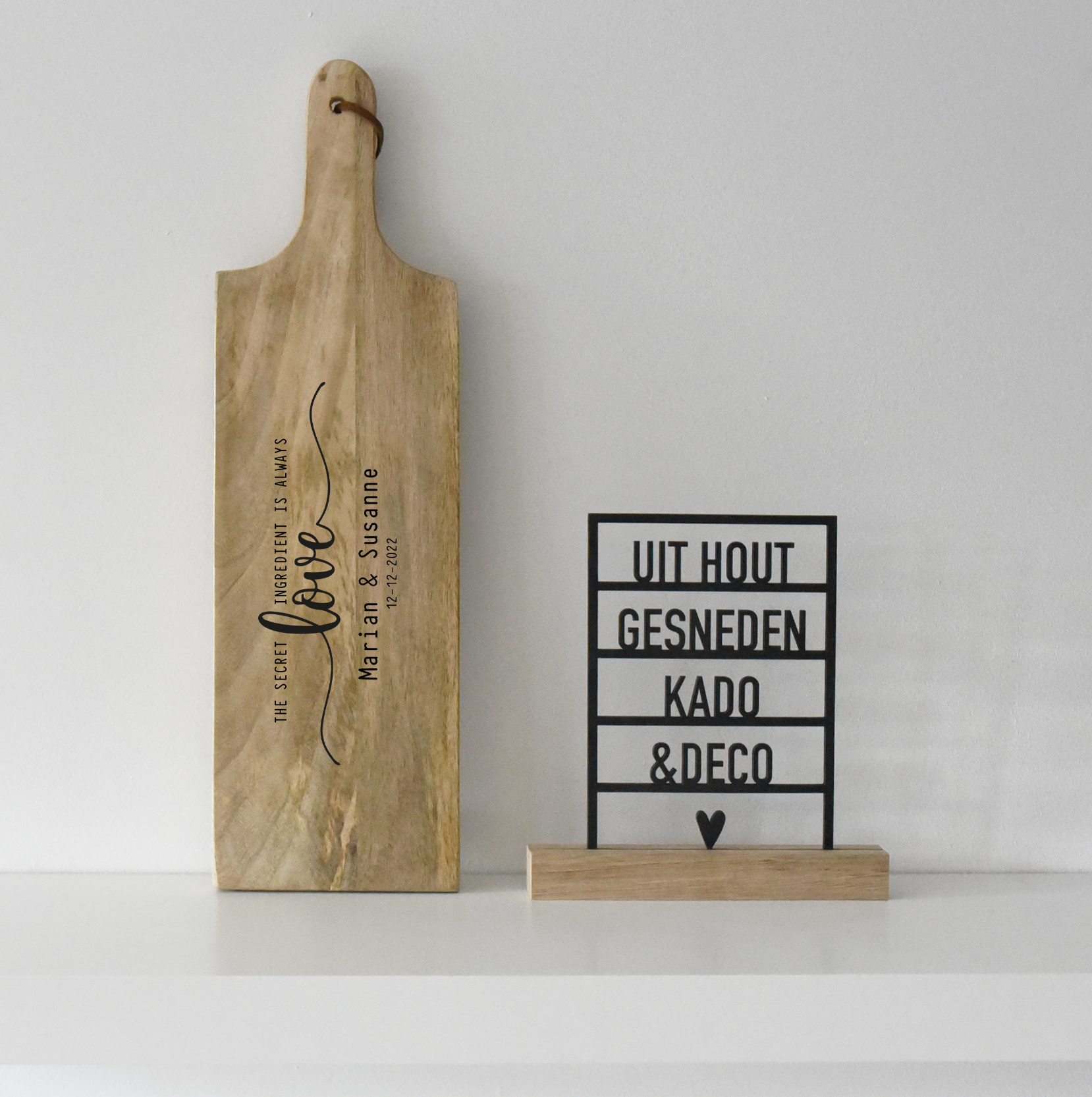 Tapasplank rechthoekig S "Love ingredients"