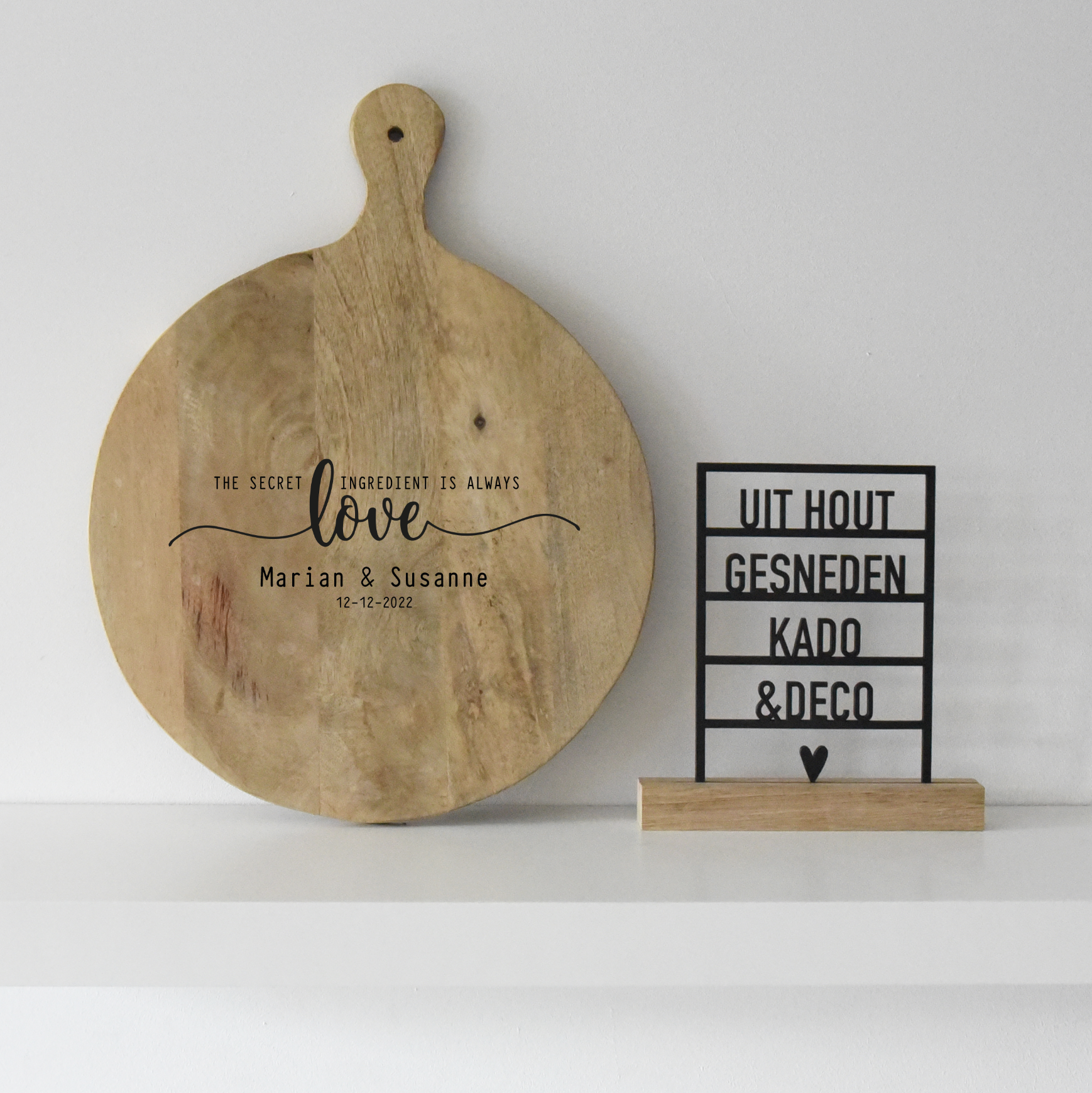 Tapasplank Rond 40cm "Love Ingredients"