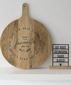 Tapasplank Rond 50cm "Together is our.. "(met datums of namen)