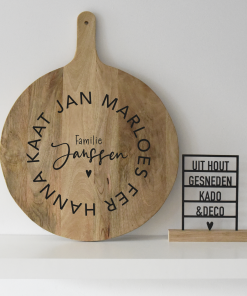 Tapasplank Rond 50cm "Familie"  (met namen of datums)