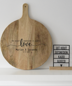 Tapasplank Rond 50cm "Love ingredients"