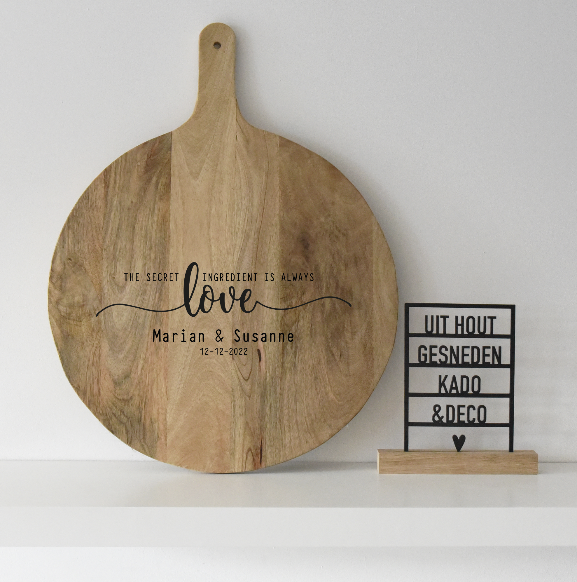 Tapasplank Rond 50cm "Love ingredients"