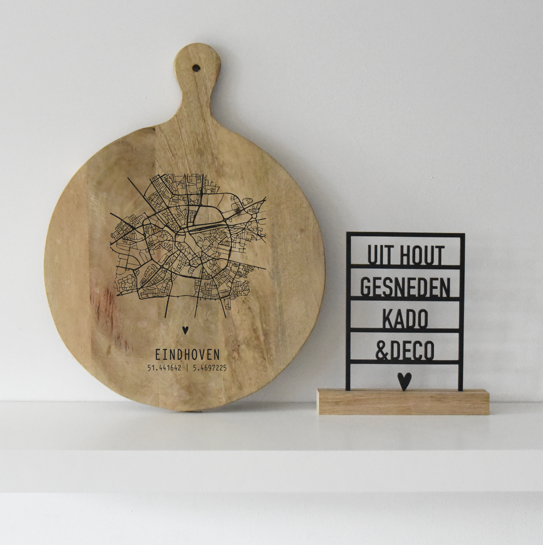 Tapasplank Rond 40cm "Plattegrond"