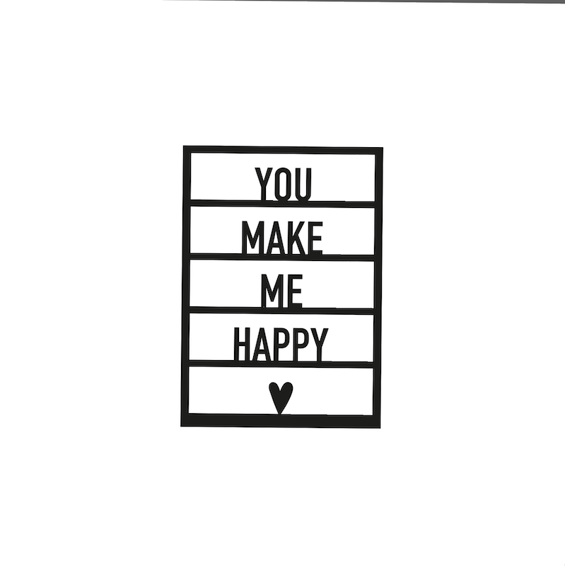 Ansichtkaart hout | You make me happy