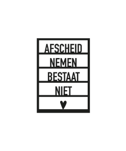 Ansichtkaart hout | Afscheid nemen bestaat niet