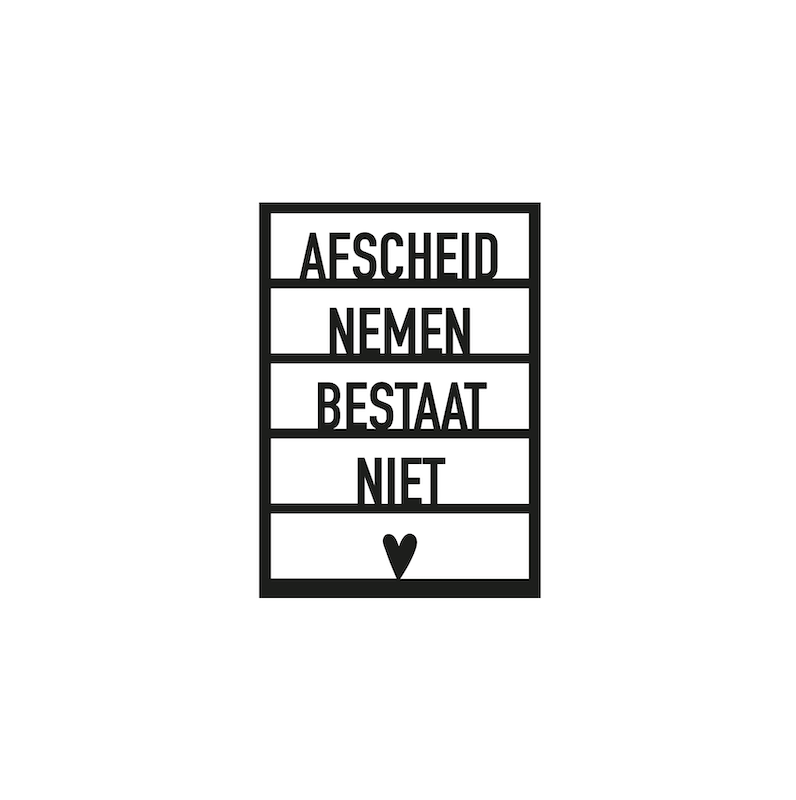 Ansichtkaart hout | Afscheid nemen bestaat niet