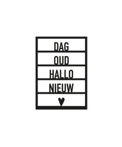 Ansichtkaart Dag oud hallo nieuw