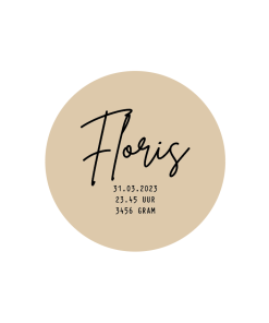 Cirkel met tekst "New born"