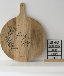 Tapasplank Rond 50cm "Botanic Flower"