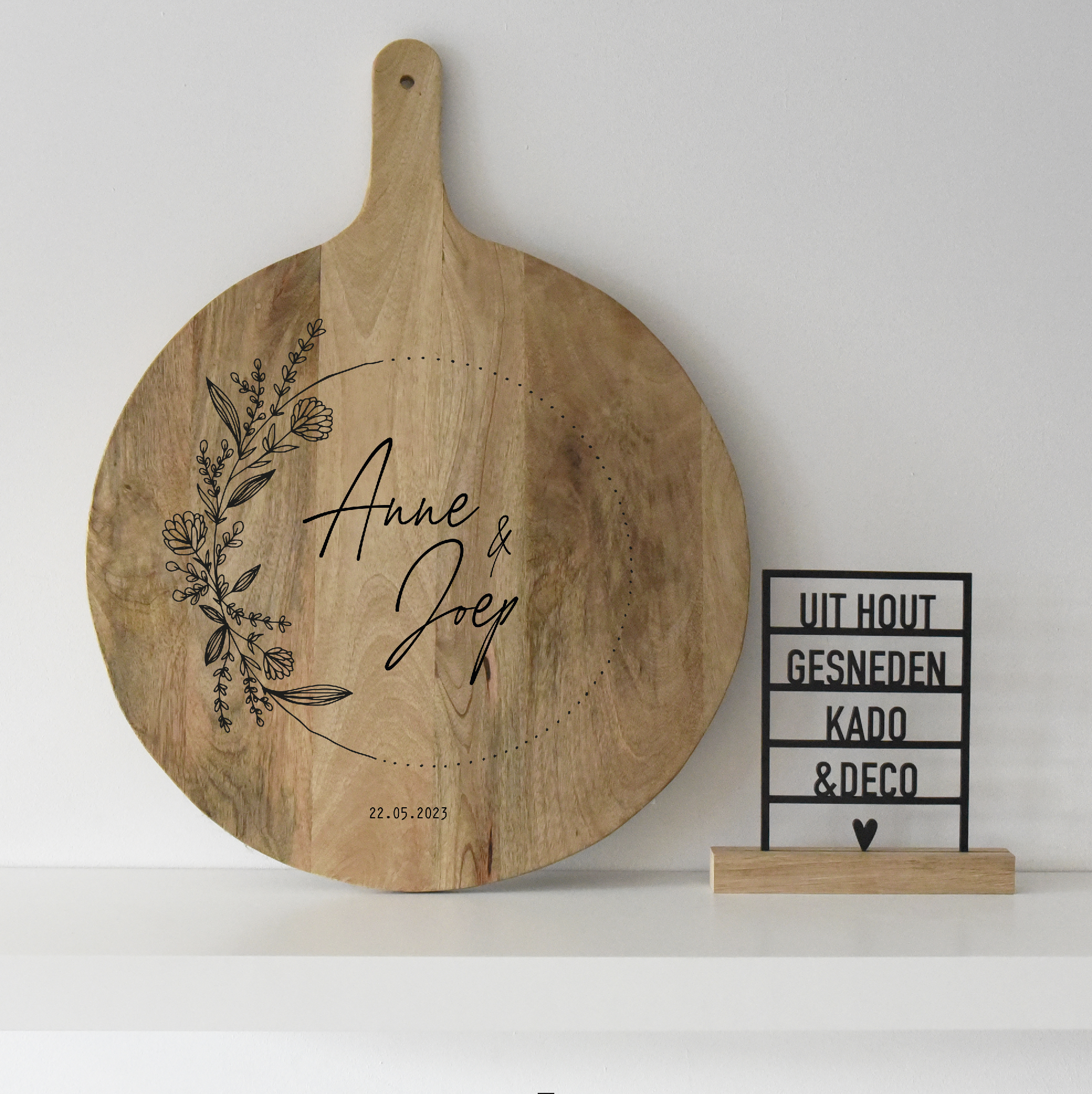 Tapasplank Rond 50cm "Botanic Flower"