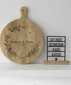 Tapasplank Rond 40cm "Leaves Love"