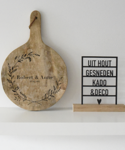 Tapasplank Rond 30cm "Leaves Love"