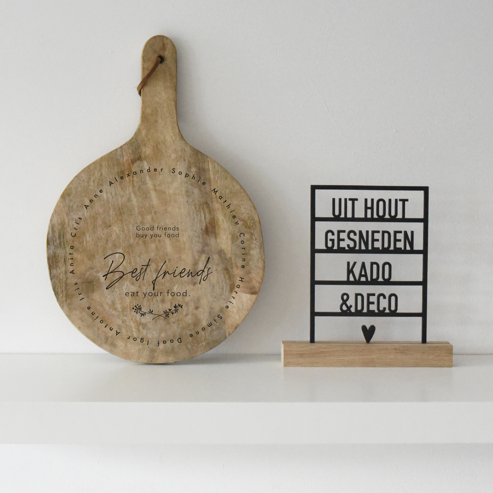 Tapasplank Rond 30cm "Friends"