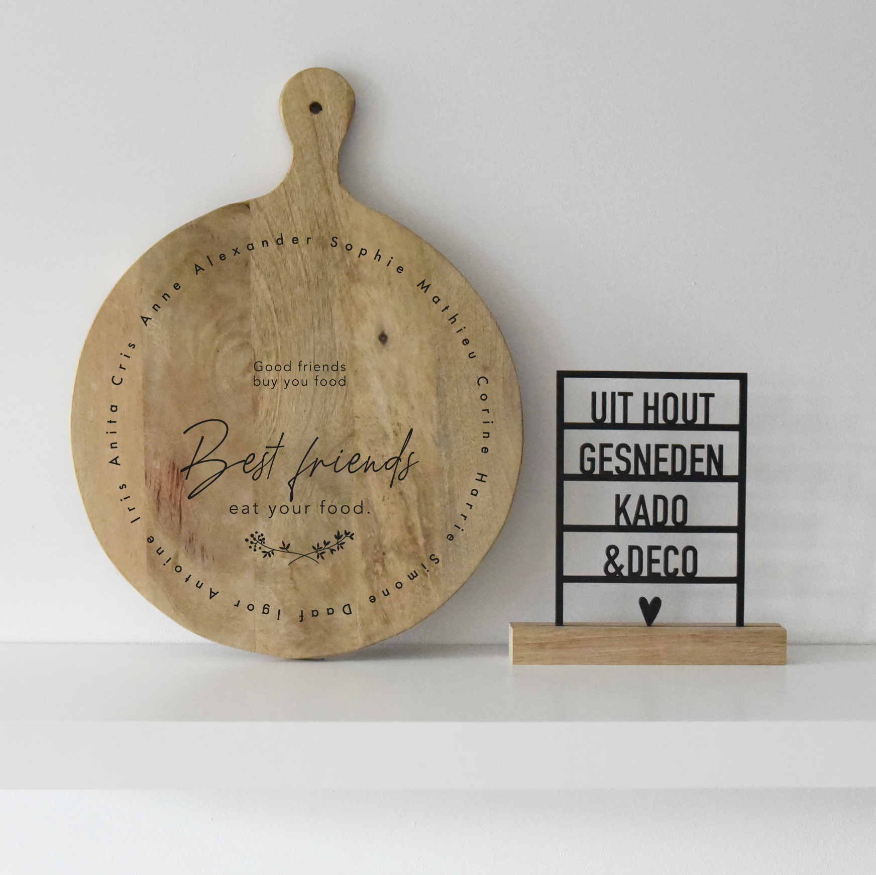 Tapasplank Rond 40cm "Friends"