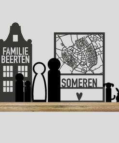 Raam "Plattegrond" + Huis + 4 elementen (Kant-en-klaar)