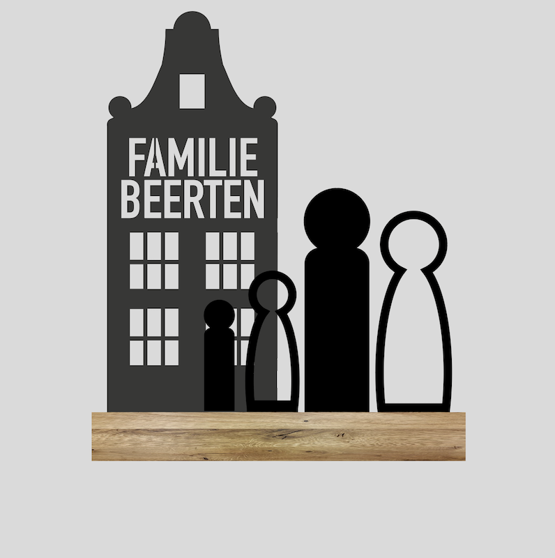 Familie huis + Poppetjes(Kant-en-klaar)