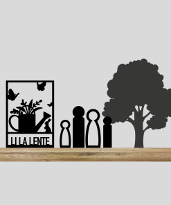 Raam "Lila Lente" + Gezin + Boom (kant en klaar)