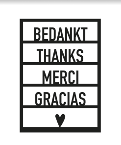 Ansichtkaart hout | Bedankt Thanks Merci Gracias