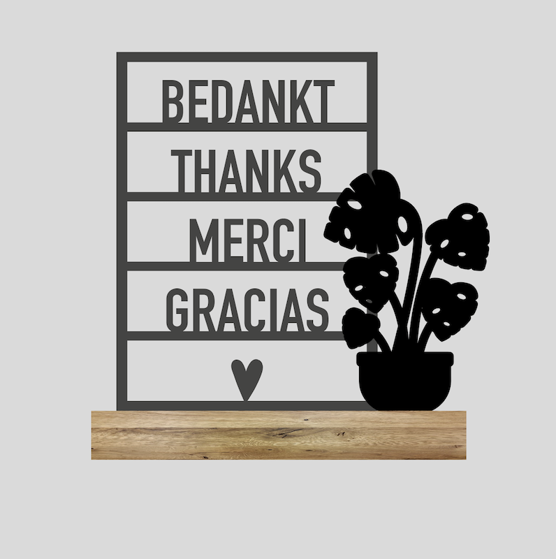 Bedankt + Plant 4 (maat s) (Kant-en-klaar)