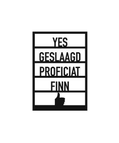 Element raam "Yes Geslaagd" gepersonaliseerd met naam