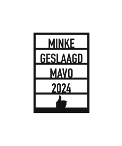 Element raam "Geslaagd Duim" gepersonaliseerd met naam