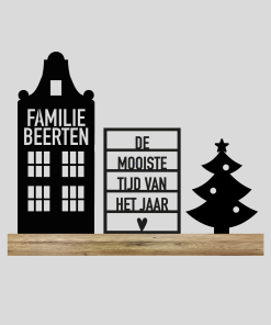 Familie huis + Kerstboom + Mooiste tijd (Kant-en-klaar)