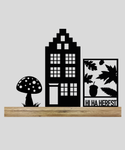 Hiha herfst + Huis + Paddestoel(Kant-en-klaar)