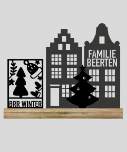 Familie huis + Huis + Kerstboom + Brr Winter (Kant-en-klaar)