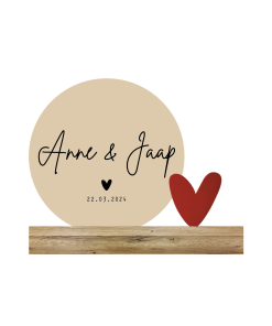 Huwelijks Cirkel + acryl hart (Kant & klaar)