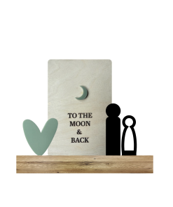 To the moon and back + poppetje + hart (Kant & klaar)