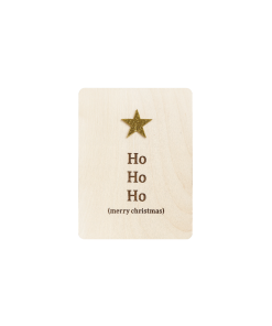 Ansichtkaart Hout/Acryl  | HO HO HO merry christmas