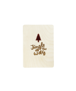 Ansichtkaart Hout/Acryl  | Jingle all the way