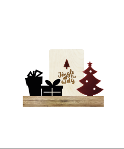 Jingle all the way + Kado + Kerstboom Rood (Kant & klaar)